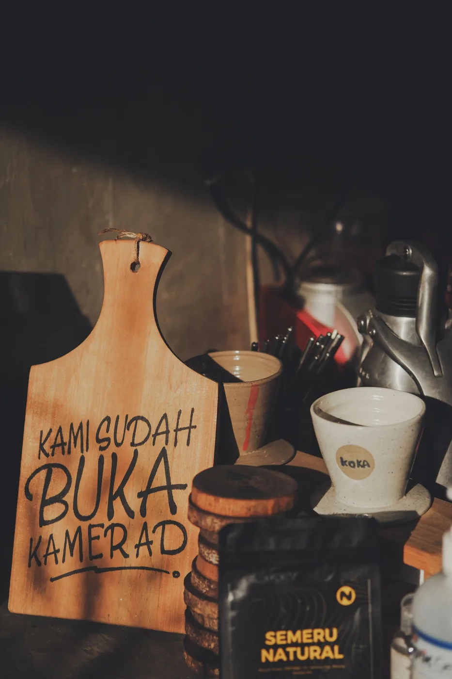 Kitchen tools arranged together for daily cooking